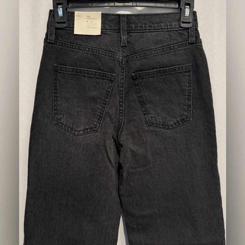 Universal Thread High Rise 90s Straight Leg Jeans Stretch Black Denim 00 R NWT - Picture 11 of 13